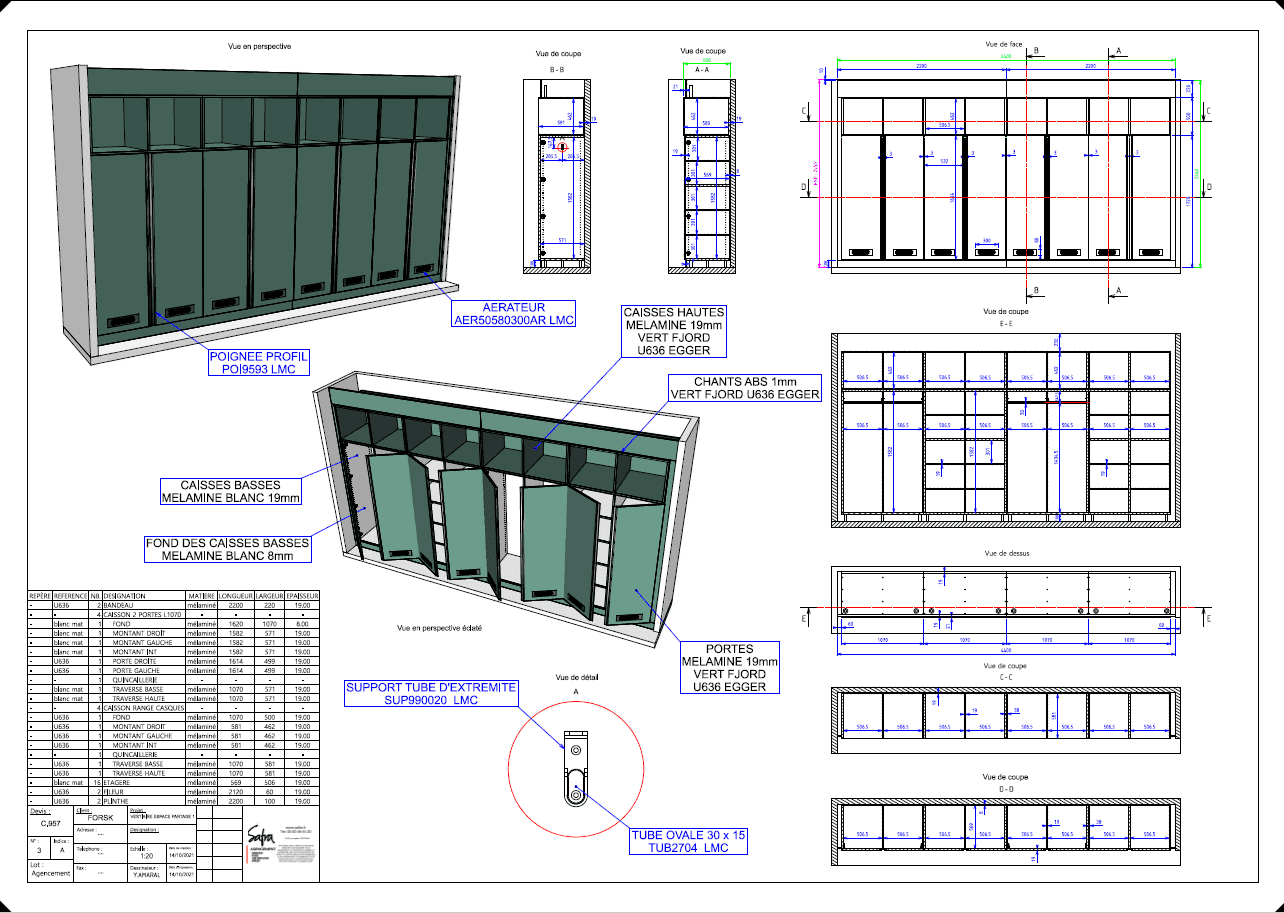 Plan de fabrication à usage d'atelier